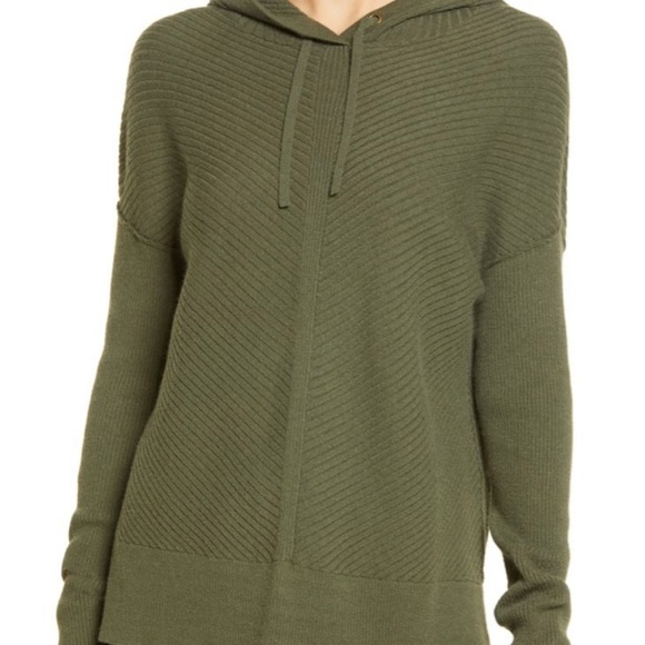 Caslon Rib Hoodie- Olive Green - Picture 3 of 8
